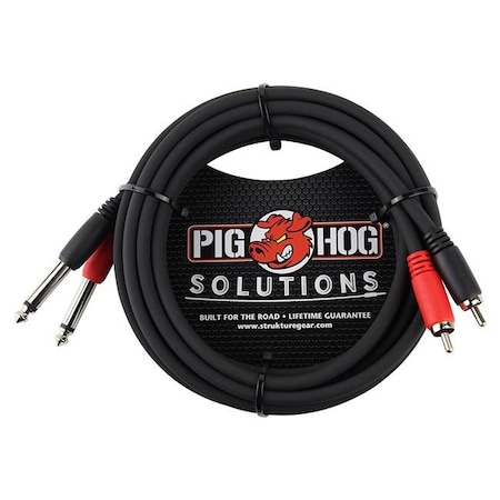 Galaga Pig Hog PDR1410 10 ft. Dual RCA Male to Dual 0.25 in. Mono Male Dual Cable PDR1410